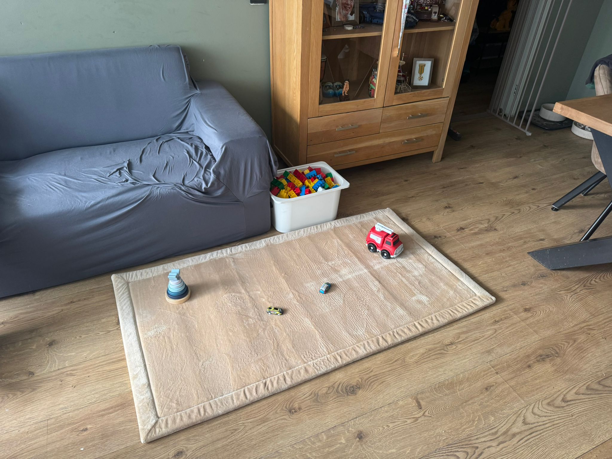 Zacht speelkleed in de woonkamer